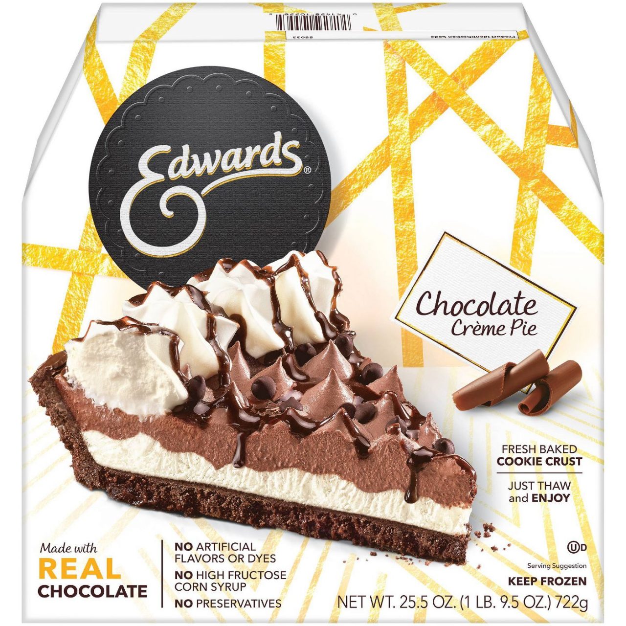 Edwards Desserts Turtle Creme Pie, 2 Pie Slices Serves 2 Gourmet