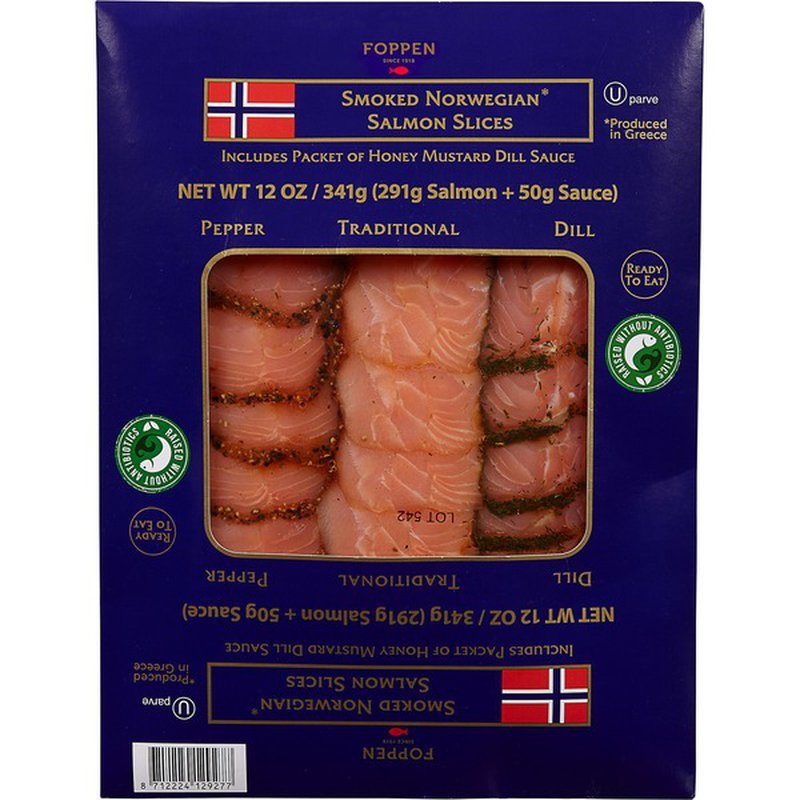 Foppen Norwegian Traditional, Dill, and Pepper Smoked Salmon Slices