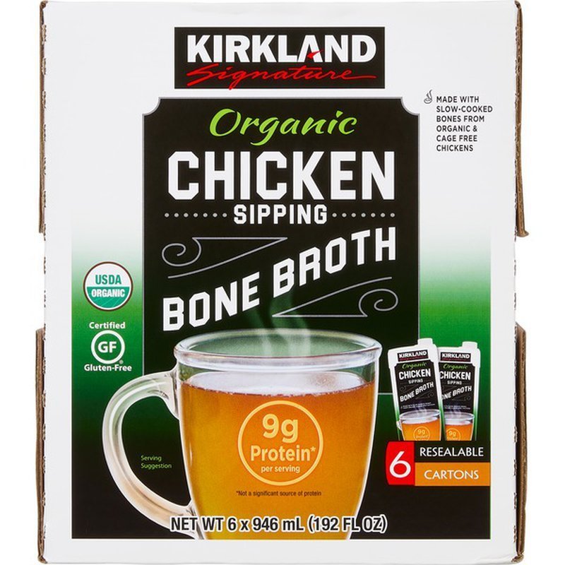 Kirkland Organic Chicken Bone Broth 32 fl. oz. Gourmet Kitchn