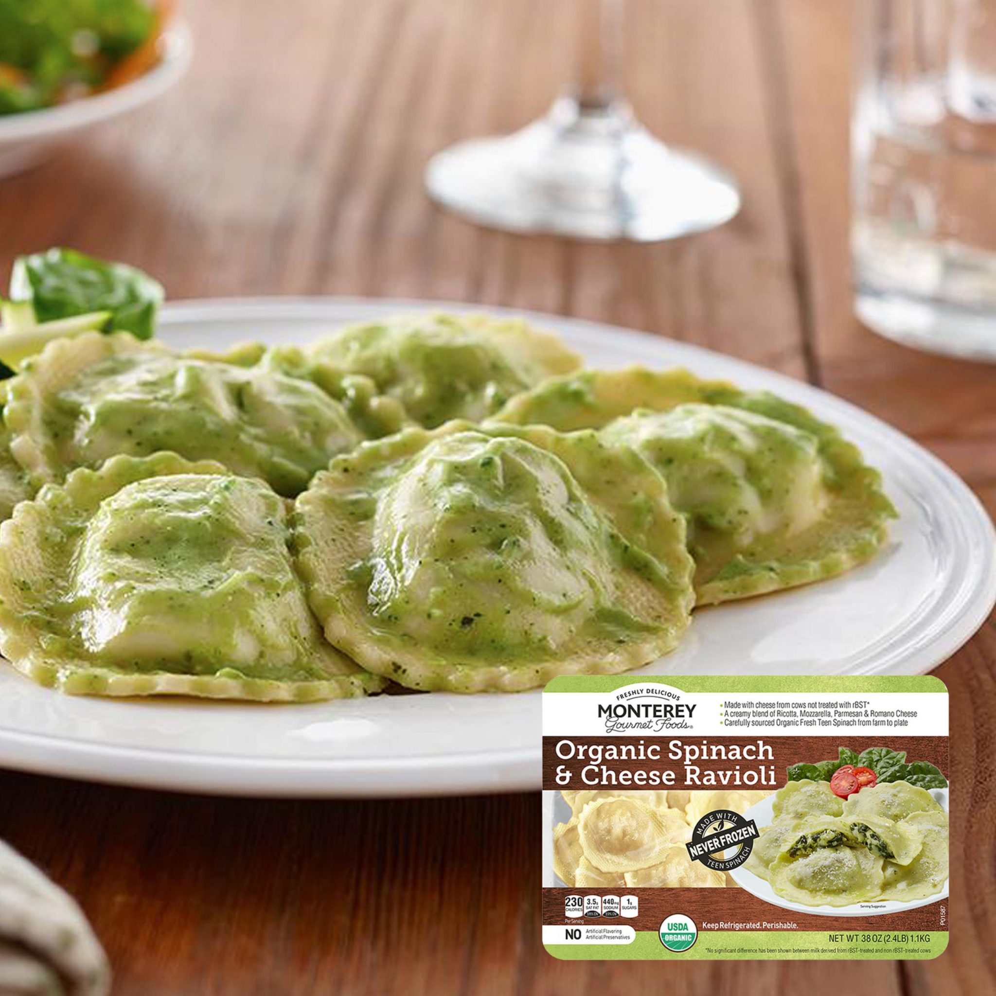 Monterey - Organic Spinach & Cheese Ravioli - Serves 9 - Gourmet Kitchn