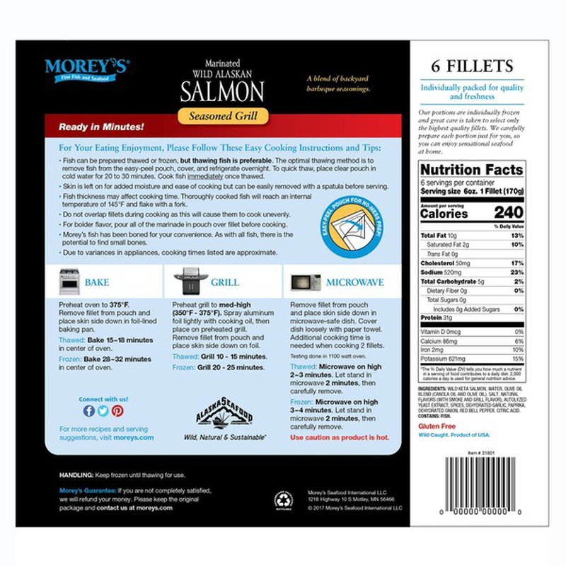Morey’s Marinated Wild Alaskan Salmon 2 boxes (12 Salmon Filets) Gourmet Kitchn