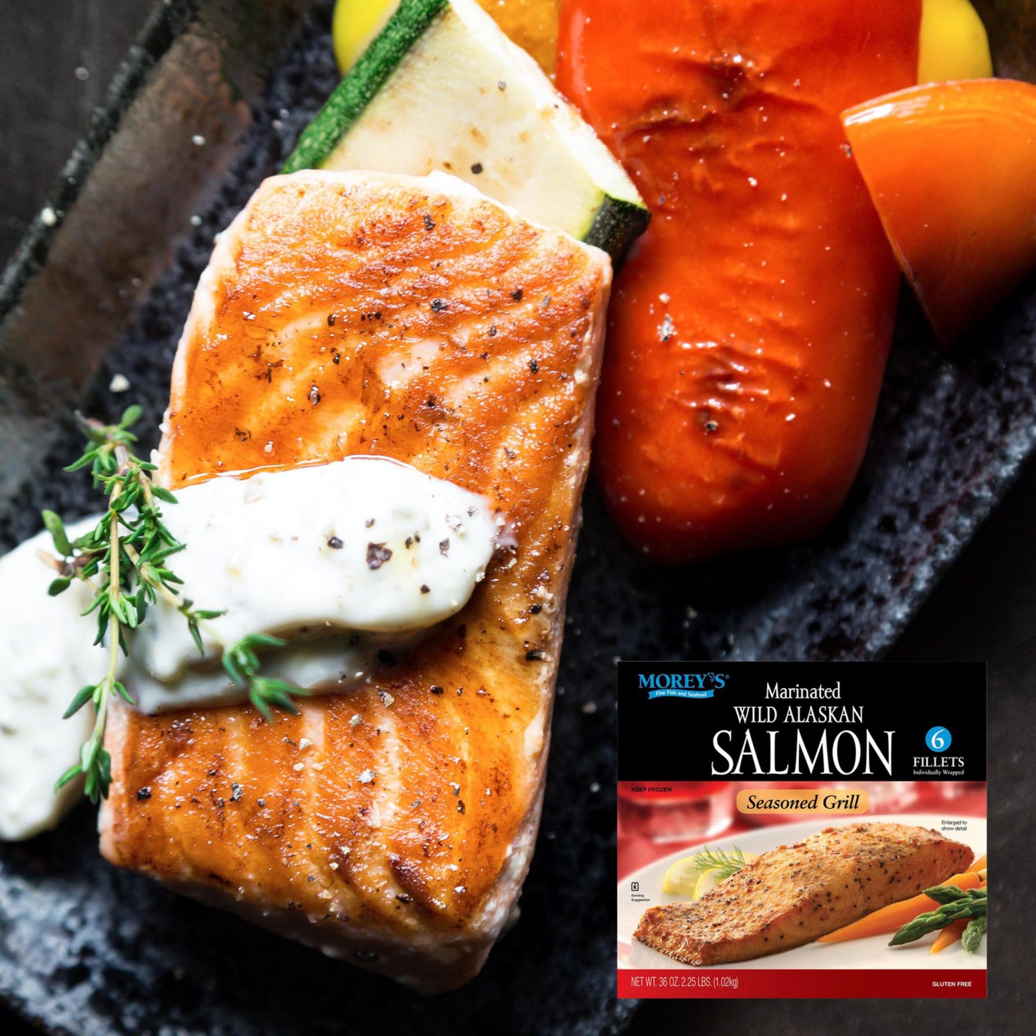 Morey’s Marinated Wild Alaskan Salmon 2 boxes (12 Salmon Filets
