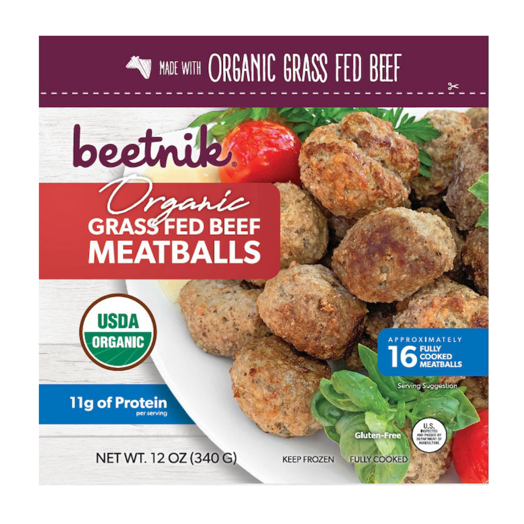 Beetnik Organic Grass Fed Beef Meatballs, 12 oz Serves 4 Gourmet