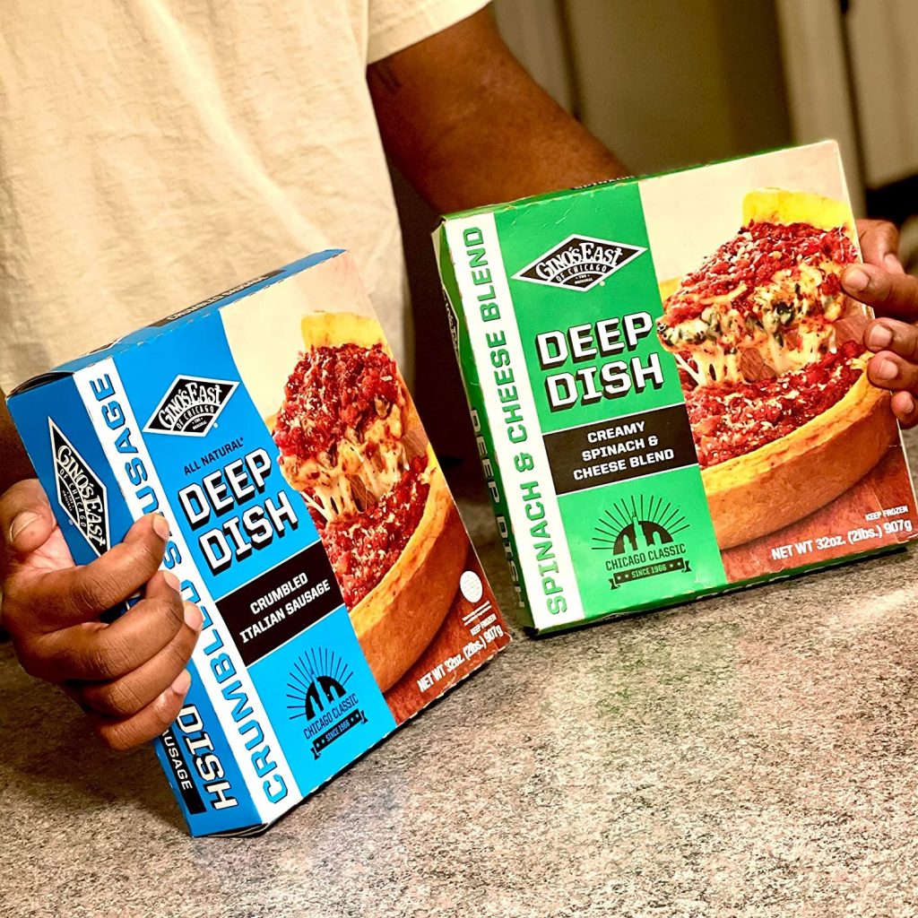 Gino’s East Variety Pack Deep Dish Spinach Frozen Pizza Sausage
